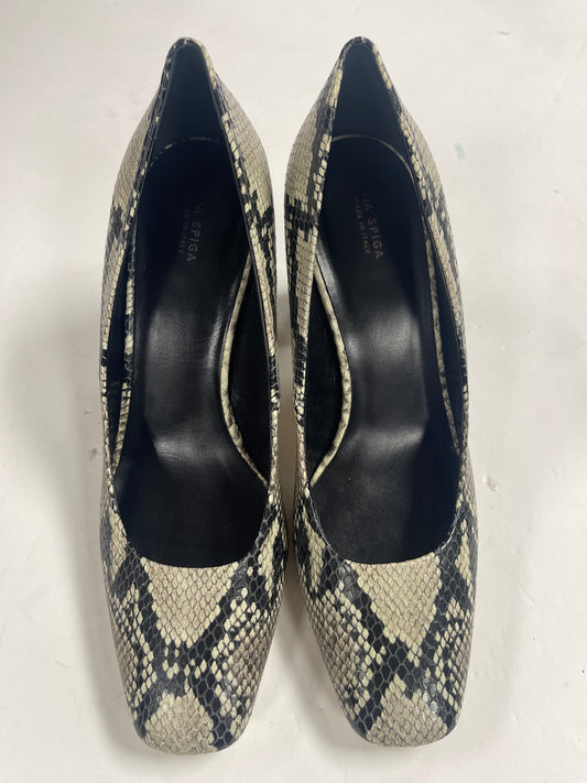 Snakeskin Print Shoes Heels Block Via Spiga, Size 10