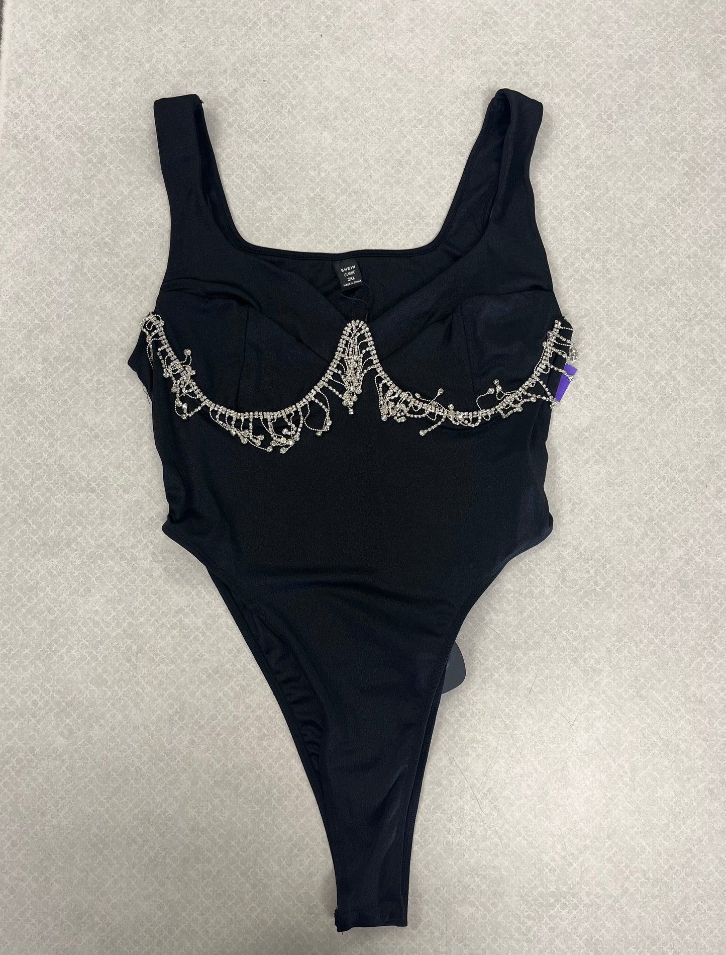 Black & Silver Bodysuit Shein, Size 2x