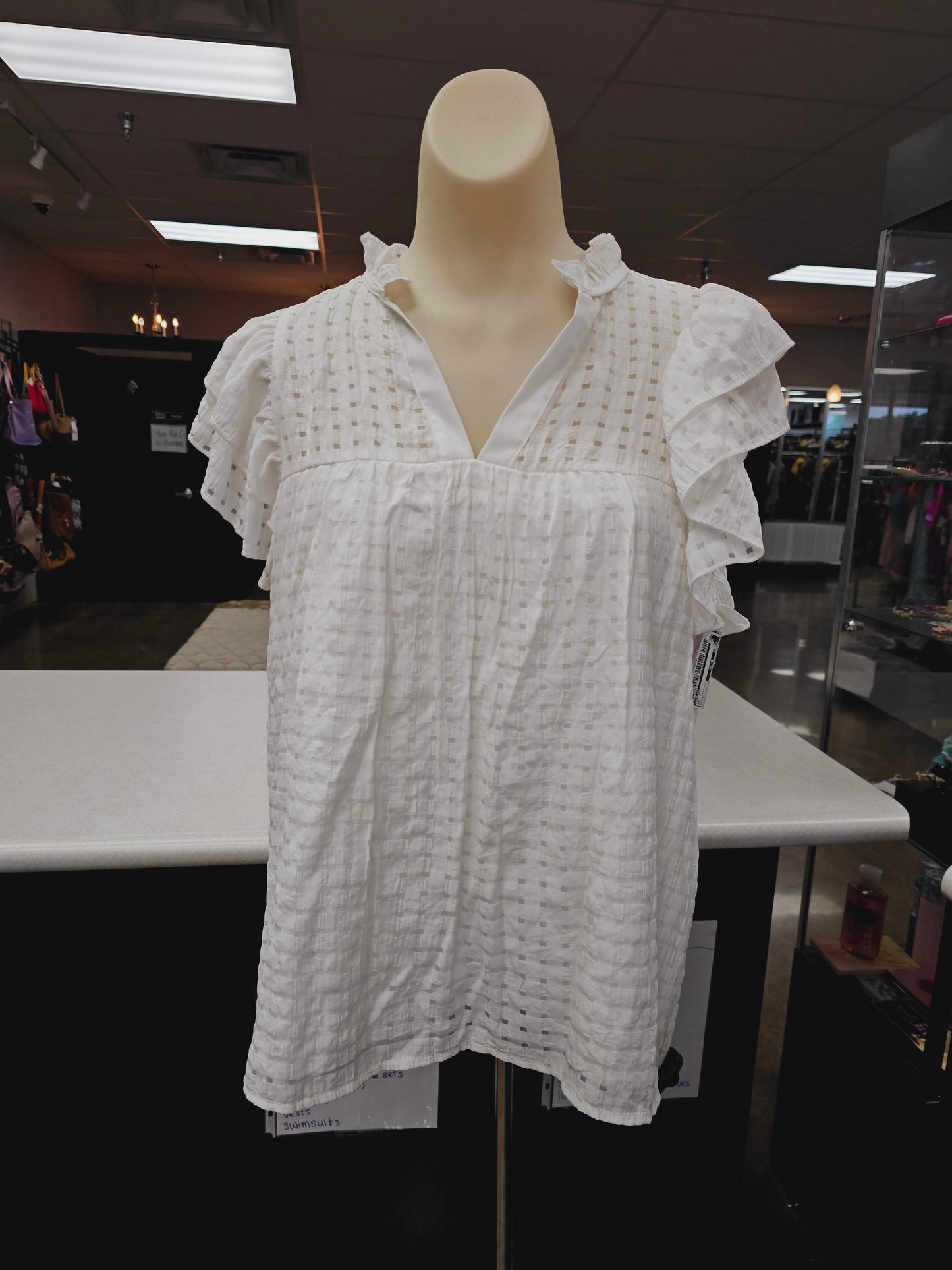 White Top Short Sleeve Shein, Size L