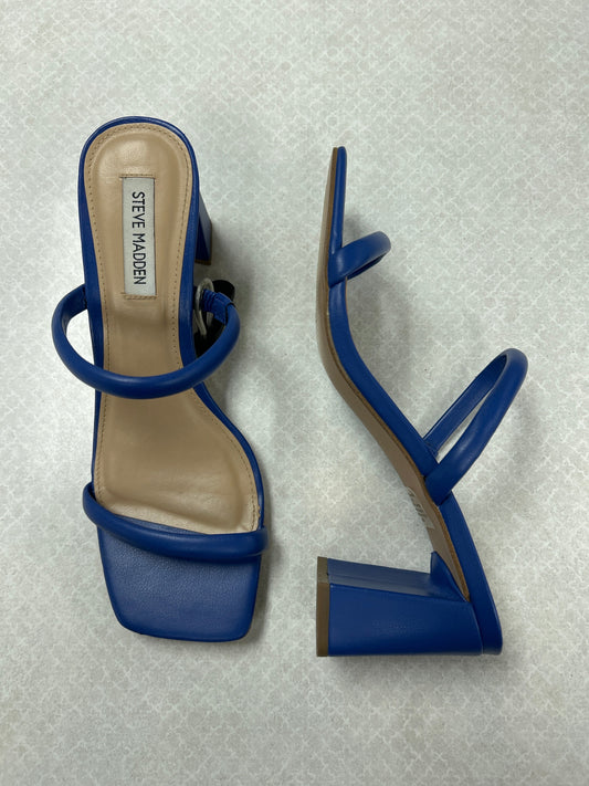 Sandals Heels Block By Steve Madden In Blue, Size: 8