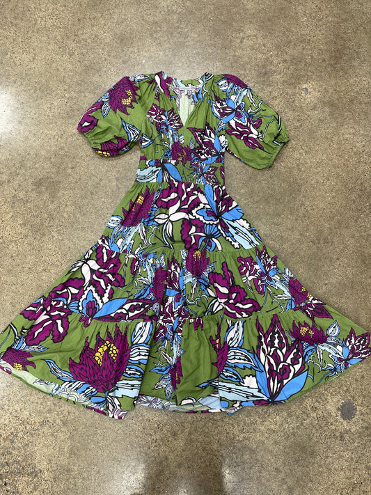 Dress Casual Maxi By Conditions Apply In Green & Purple, Size: 8