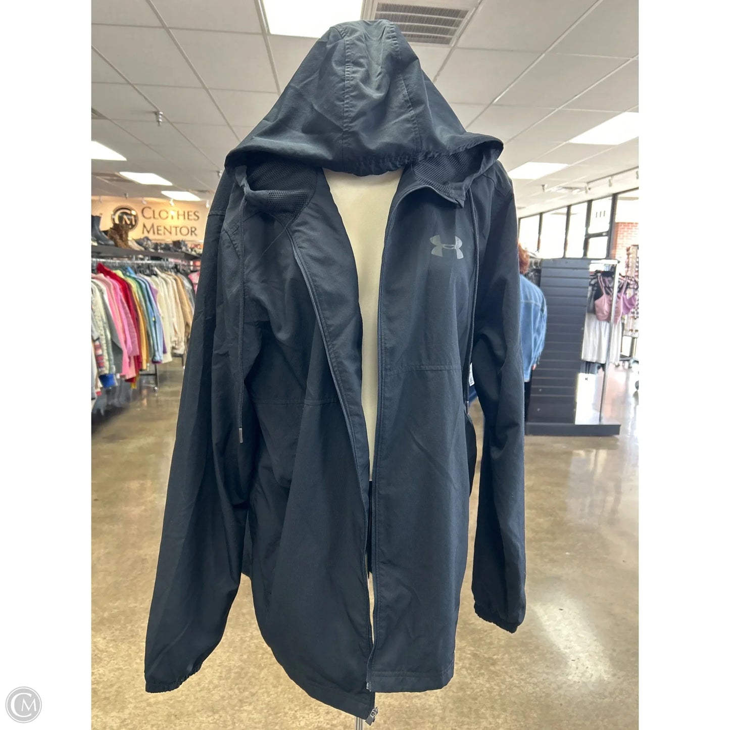 Athletic Jacket By Under Armour In Black, Size: L