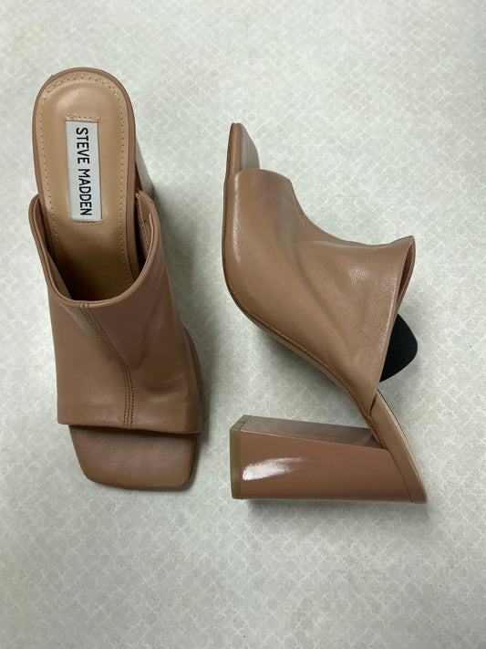 Sandals Heels Block By Steve Madden In Tan, Size: 7.5