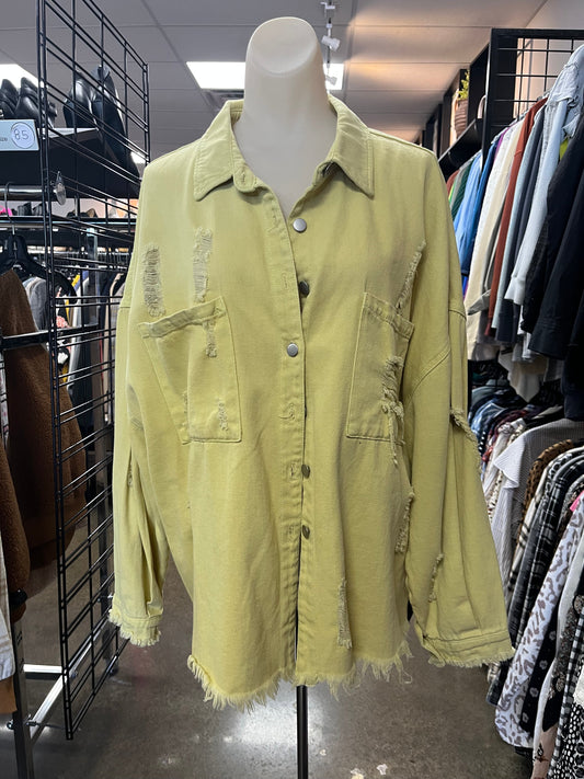 Jacket Shirt By Pol, Size: L