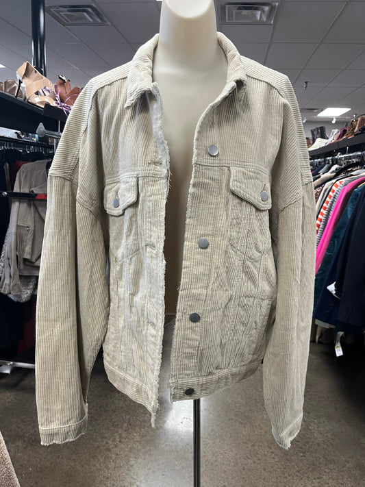 Jacket Shirt By Pol In Tan, Size: L