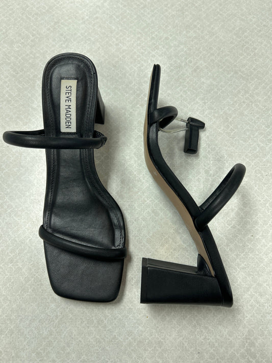 Sandals Heels Block By Steve Madden In Black, Size: 8