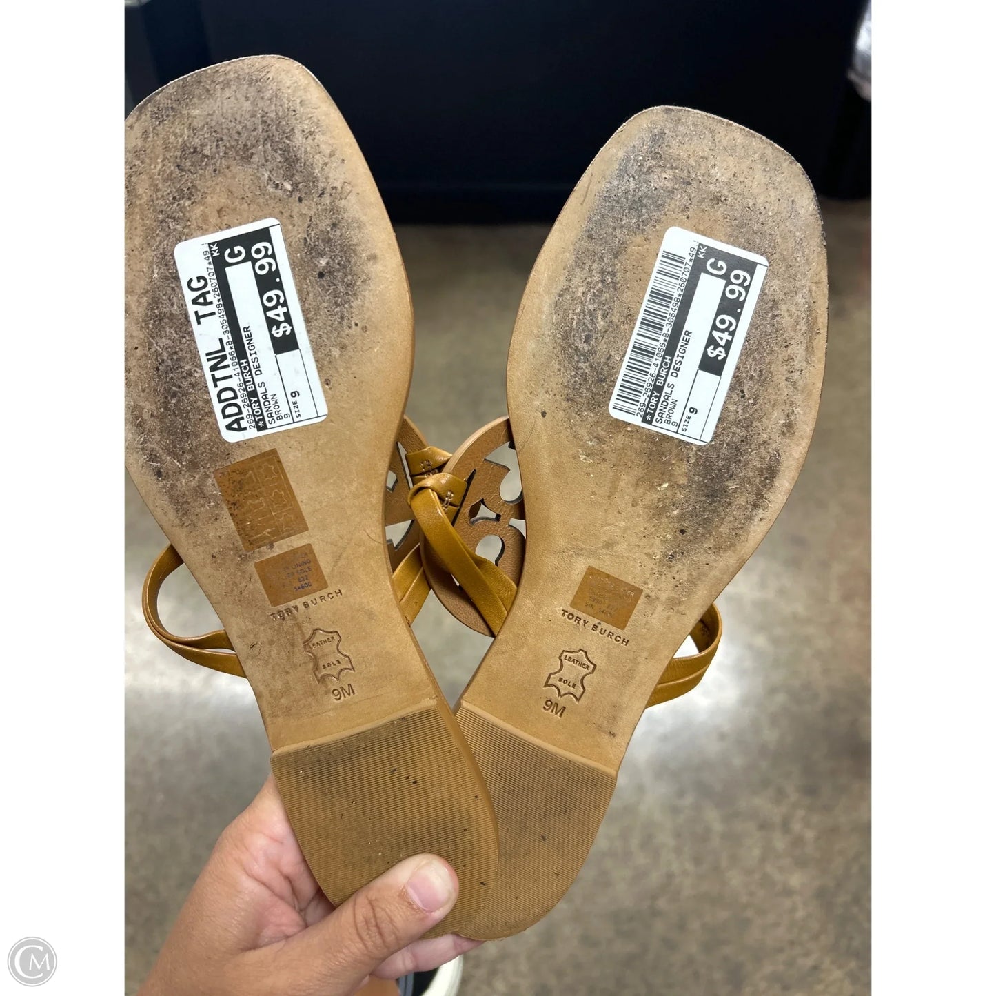 Sandals Designer By Tory Burch In Brown, Size: 9