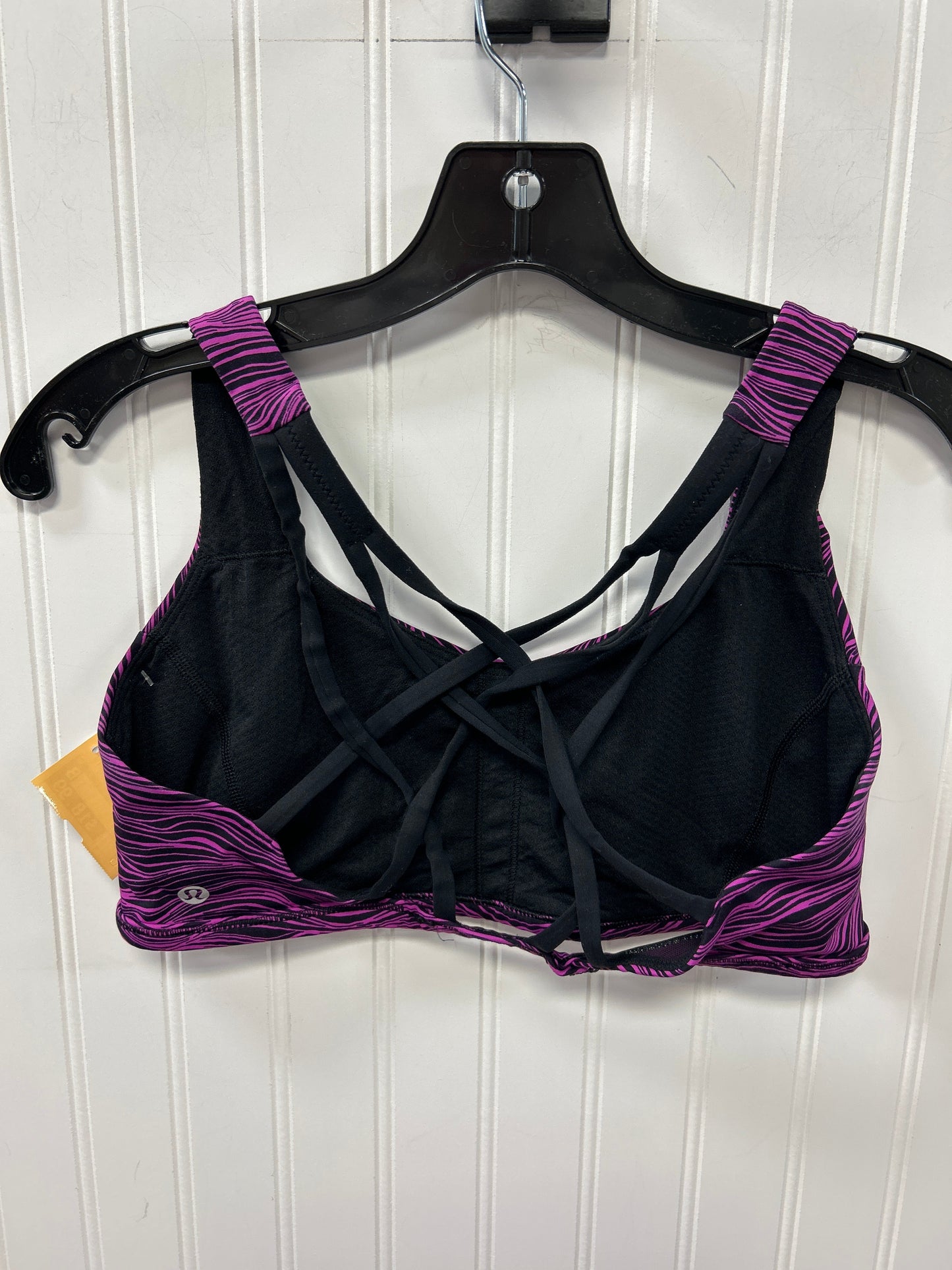 Athletic Bra By Lululemon In Black & Pink, Size:8