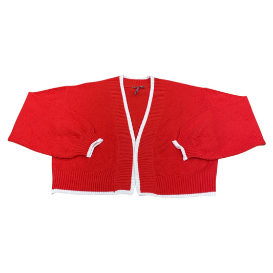 Sweater Cardigan By Anthropologie In Red & White, Size:Osfm