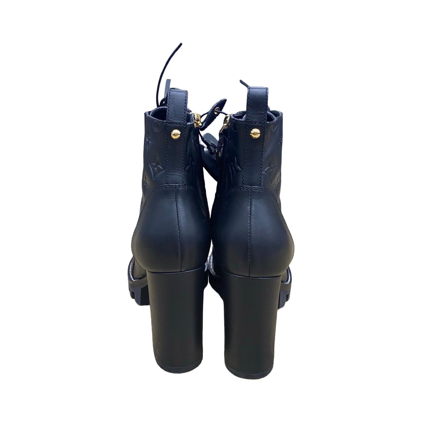 Boots Luxury Designer By Louis Vuitton In Black, Size:8.5