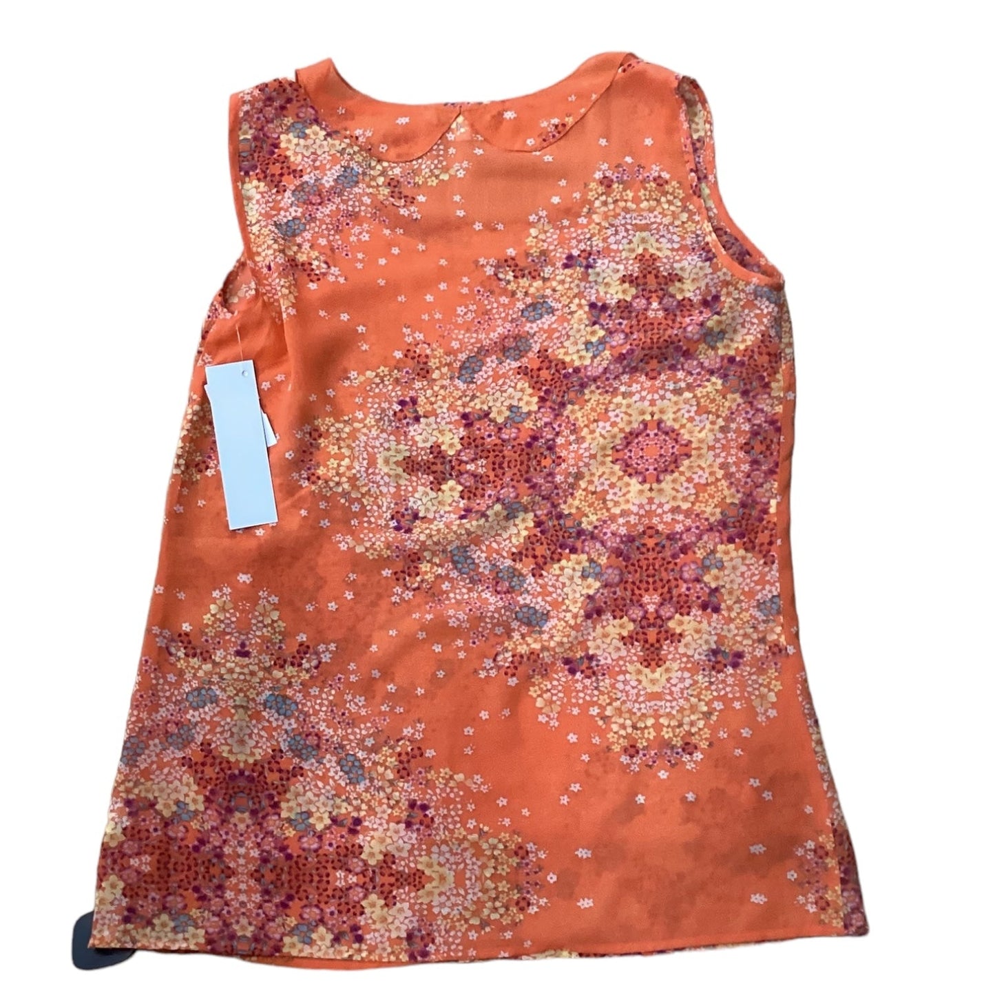 Orange Top Short Sleeve Designer Cabi, Size S