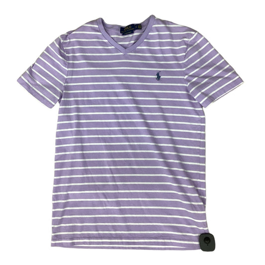 Top Short Sleeve Designer By Polo Ralph Lauren In Purple & White, Size: S