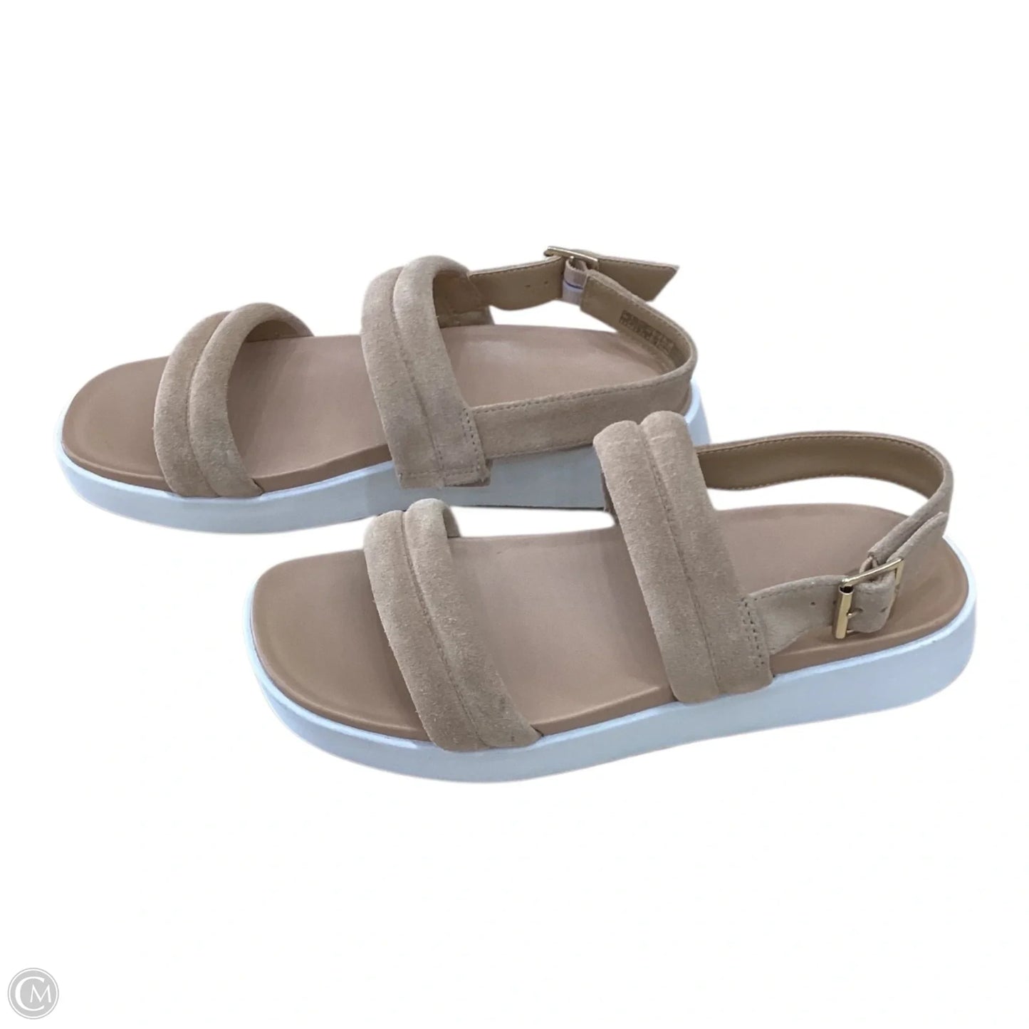 Sandals Designer By Ugg In Tan & White, Size: 9