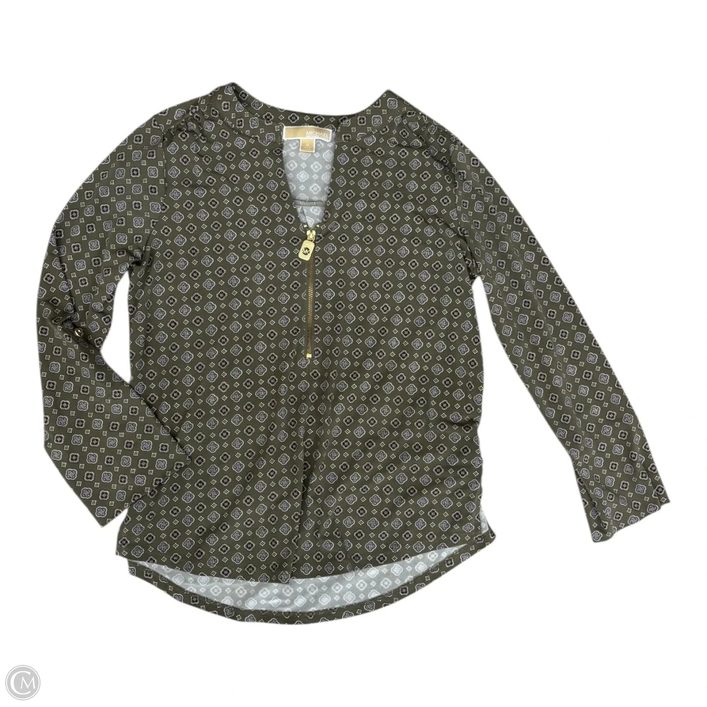 Top Long Sleeve By Michael By Michael Kors In Green, Size: M