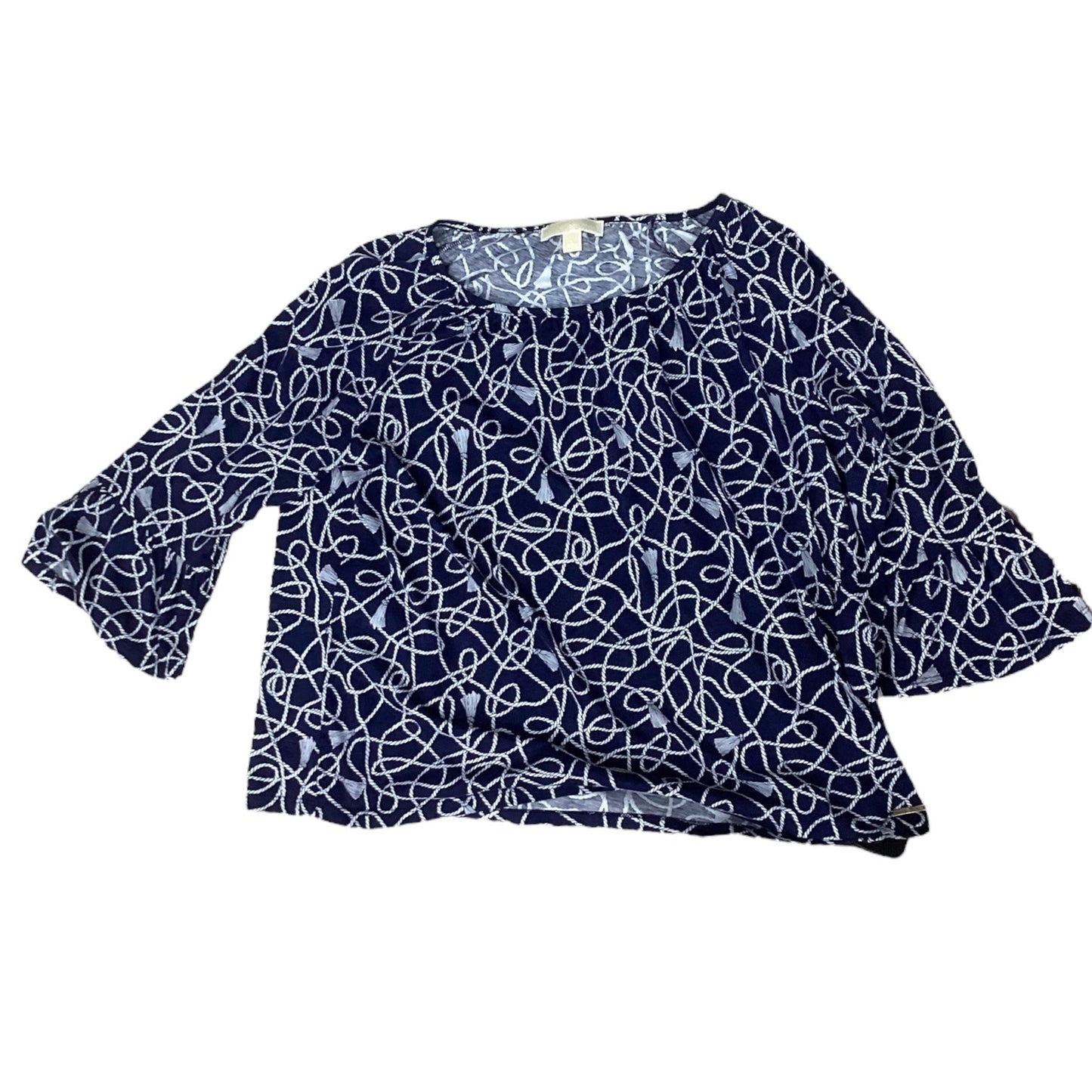 Top 3/4 Sleeve By Michael Kors In Navy, Size: L