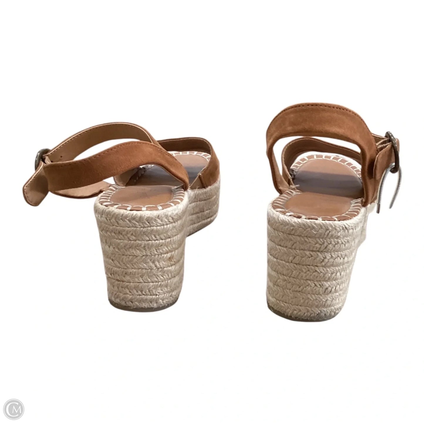 Sandals Heels Wedge By Universal Thread In Brown & Tan, Size: 7.5