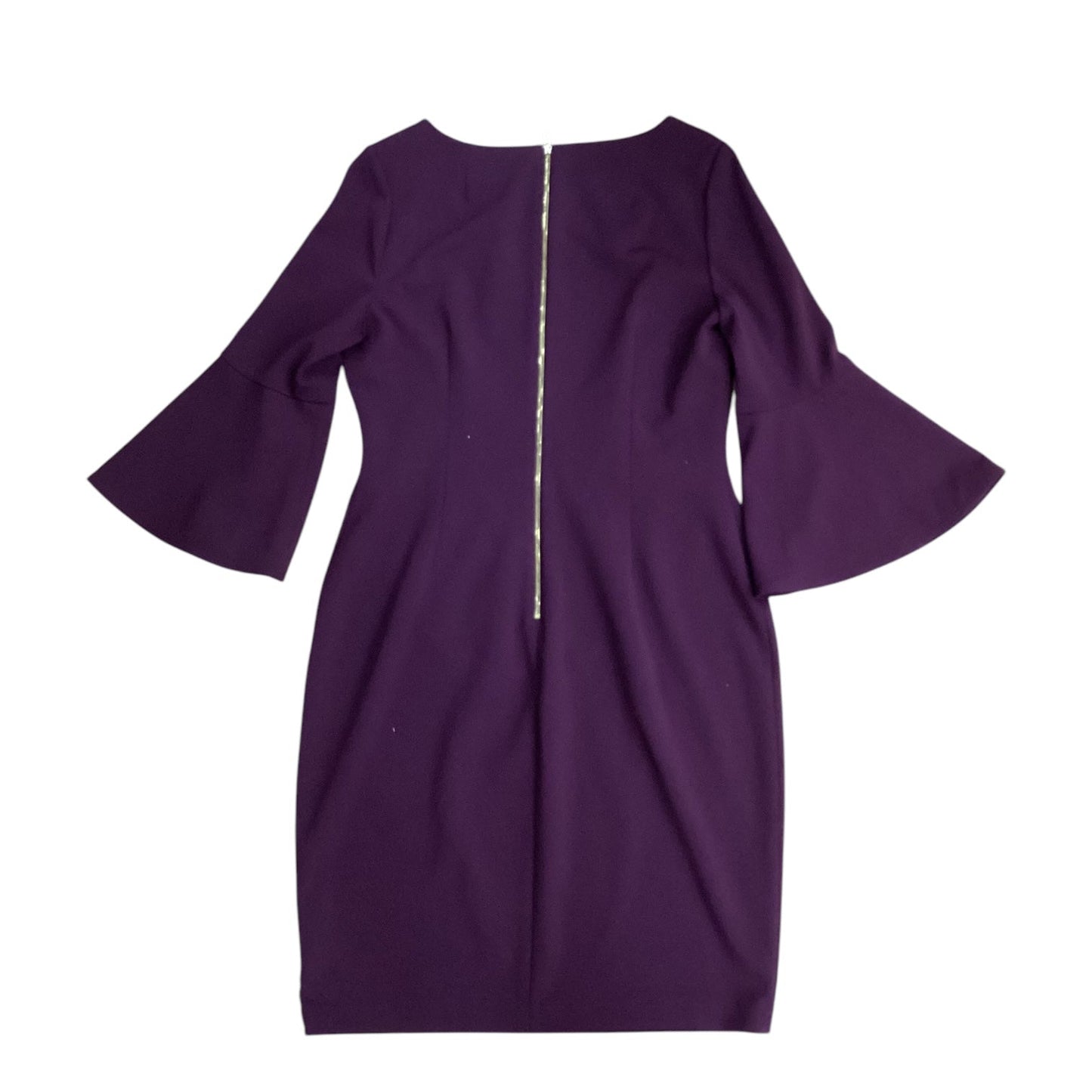 Dress Casual Midi By Calvin Klein In Purple, Size: L