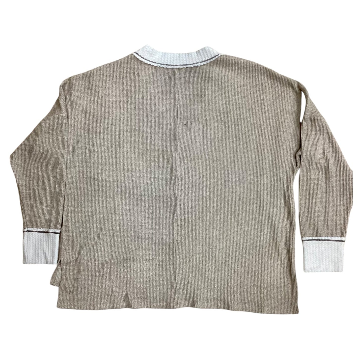 Top Long Sleeve By White Birch In Tan, Size: 1x