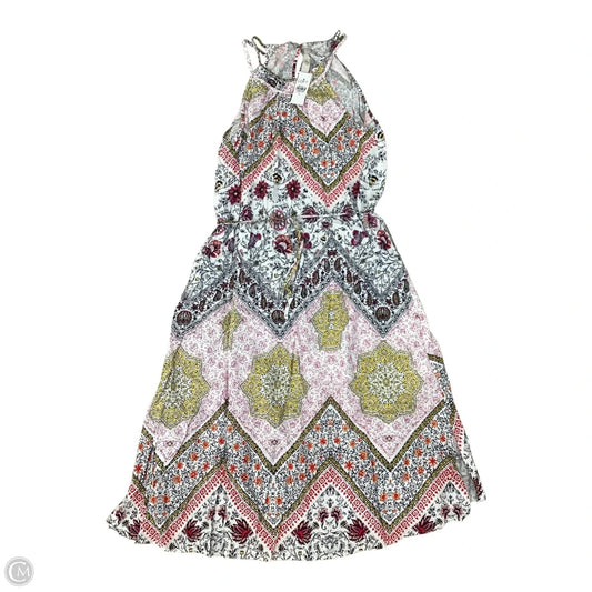 Dress Casual Short By Loft In Pink & Yellow, Size: M