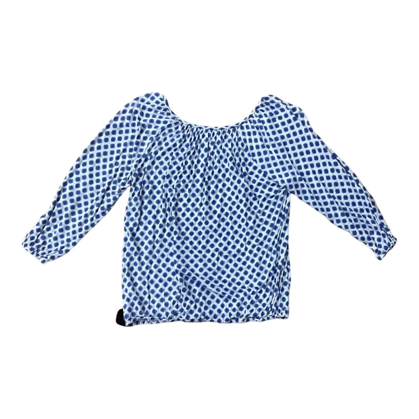 Blue & White Top Long Sleeve Designer Michael By Michael Kors, Size M