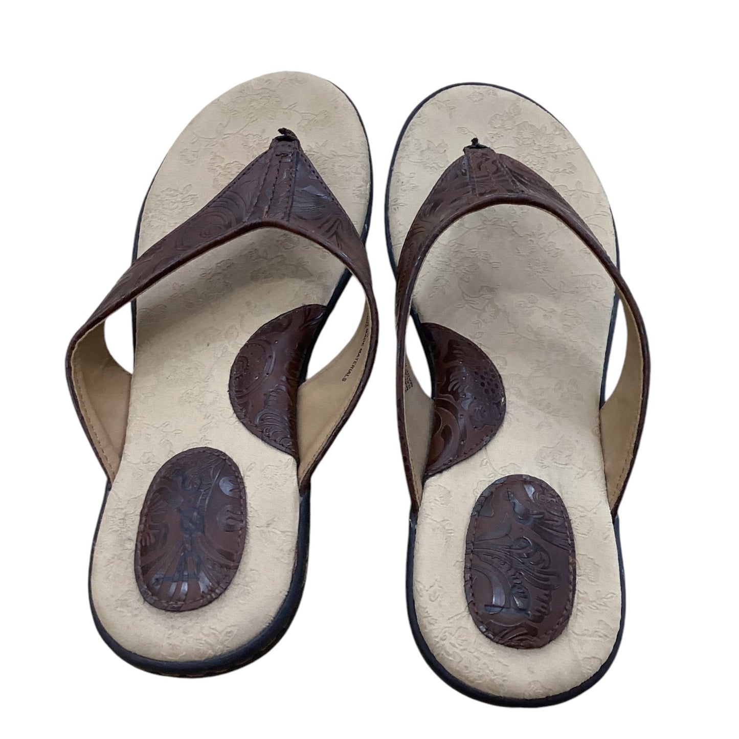 Sandals Flip Flops By Boc In Brown, Size: 9