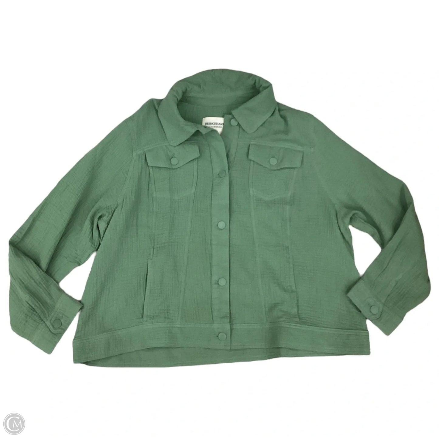 Top Long Sleeve By Isaac Mizrahi Live Qvc In Green, Size: 1x