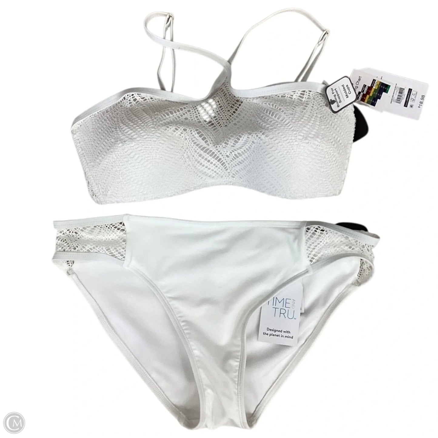 Swimsuit 2pc By Time And Tru In White, Size: M