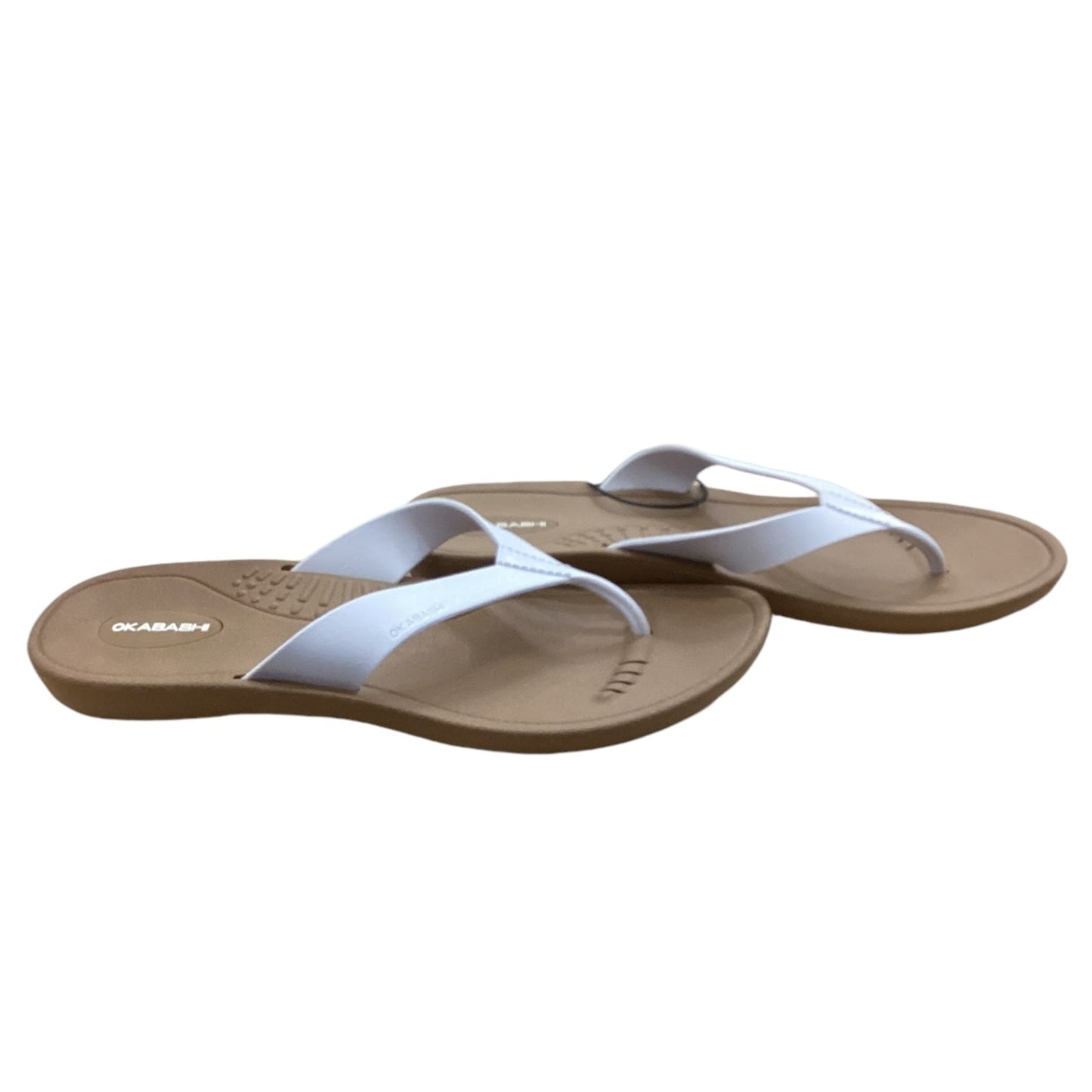 Sandals Flip Flops By Clothes Mentor In White, Size: 8.5