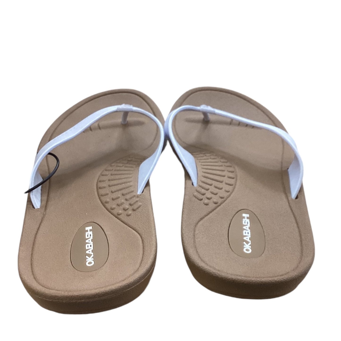 Sandals Flip Flops By Clothes Mentor In White, Size: 8.5