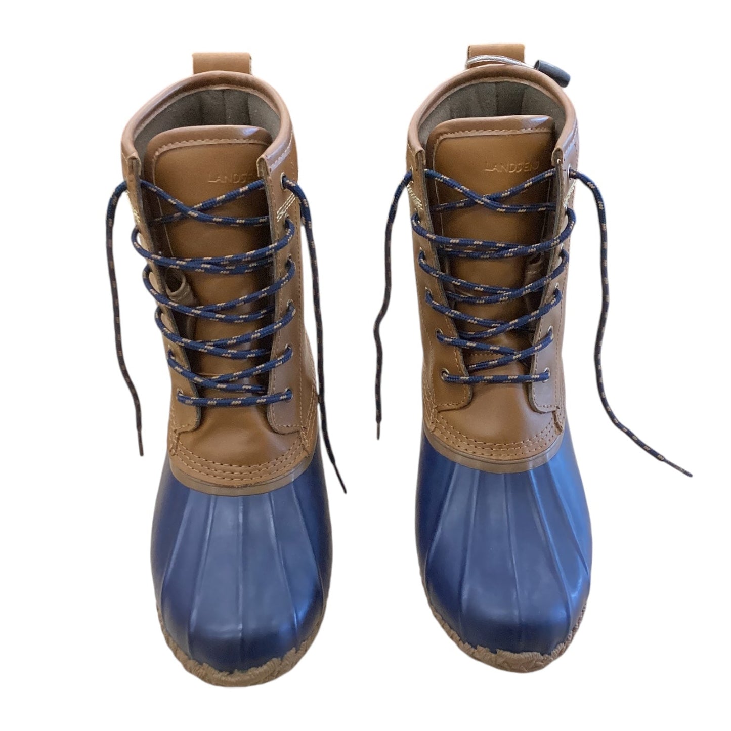 Boots Snow By Lands End In Blue & Tan, Size: 7