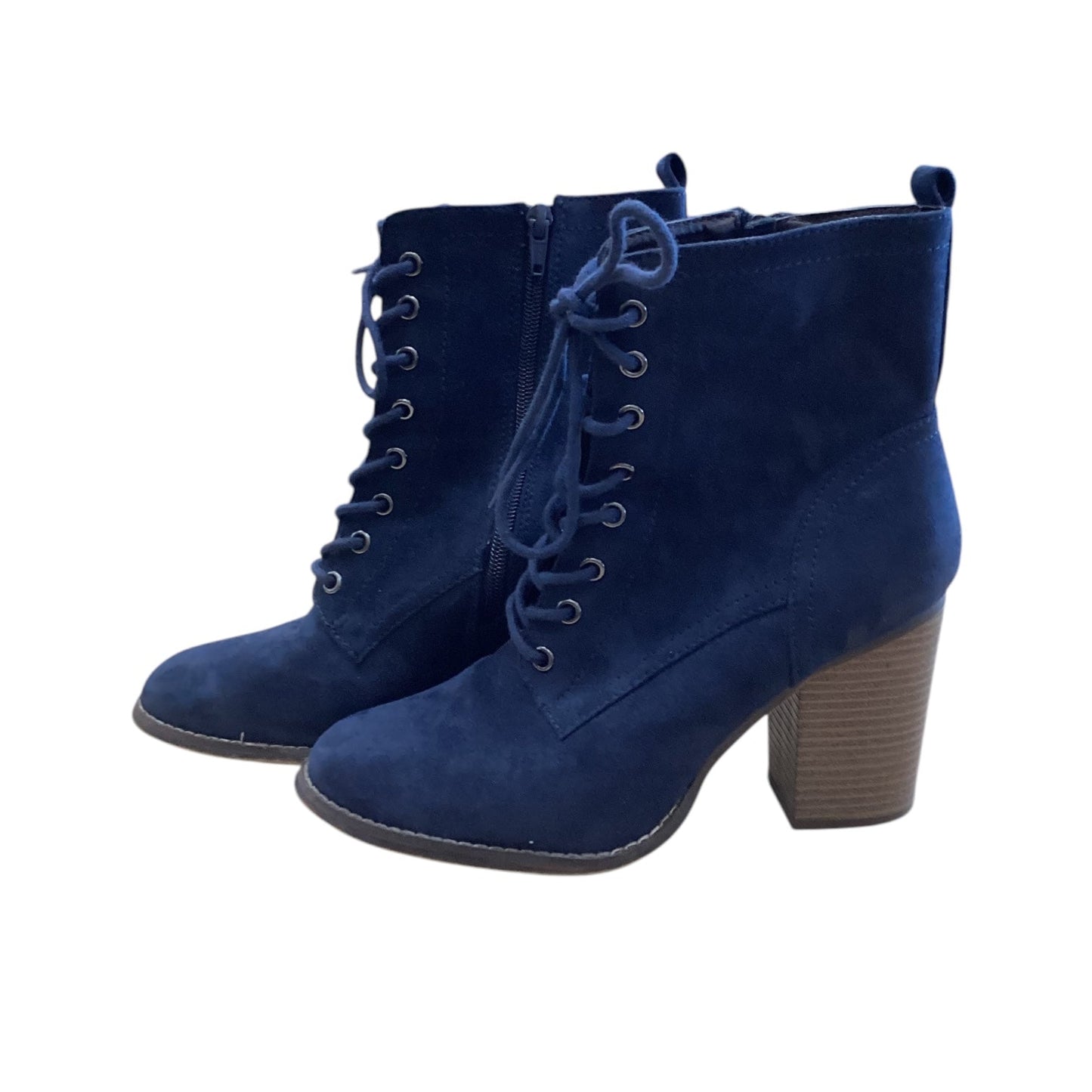 Boots Ankle Heels By Candies In Blue, Size: 9.5