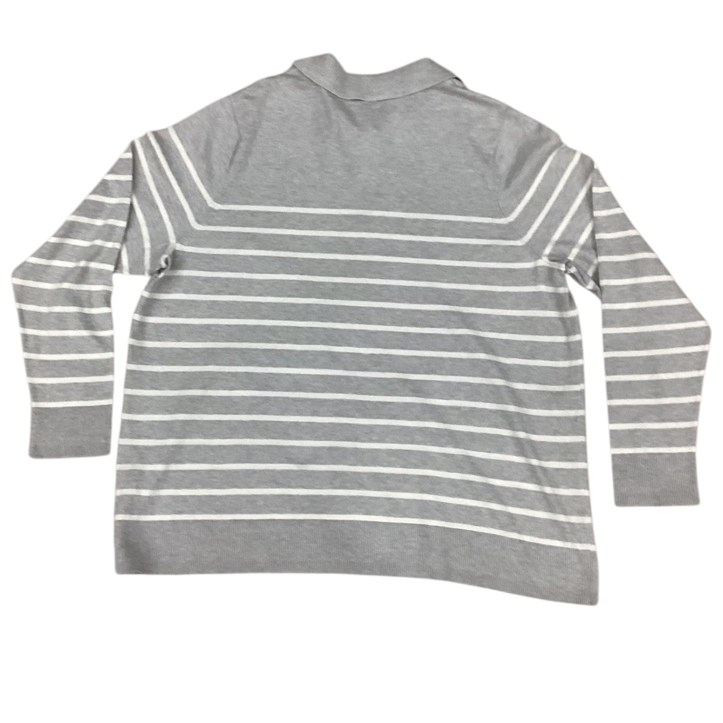 Sweater By Croft And Barrow In Grey & White, Size: 1x