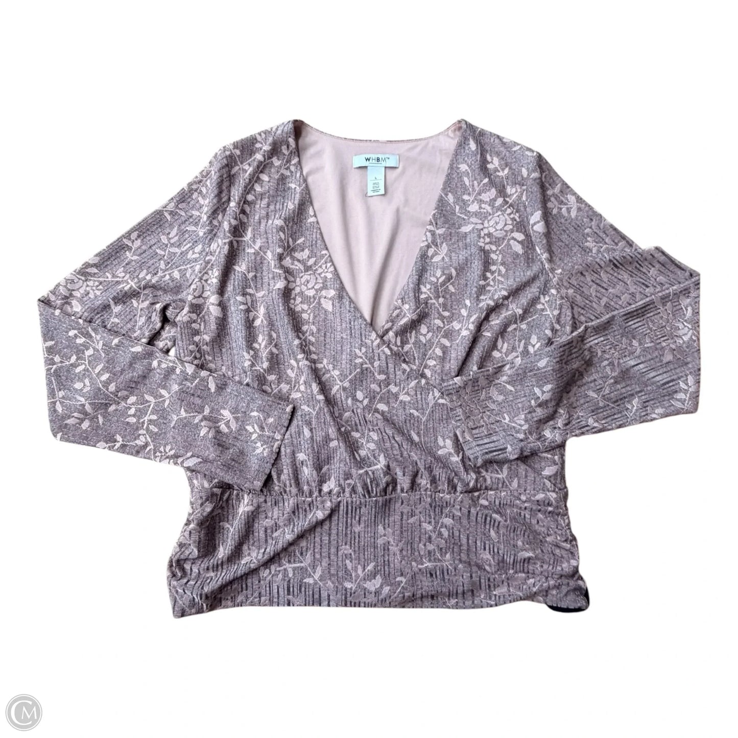 Top Long Sleeve By White House Black Market In Pink, Size: L