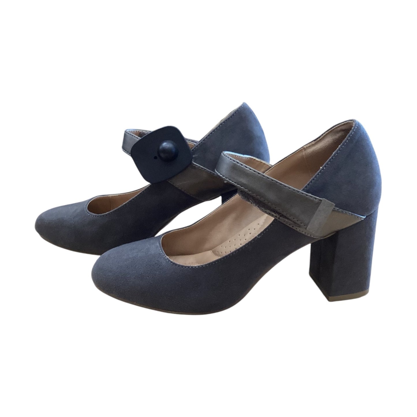 Shoes Heels Block By Dexflex In Grey, Size: 6.5