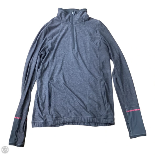 Athletic Top Long Sleeve Collar By Lululemon In Grey, Size: M
