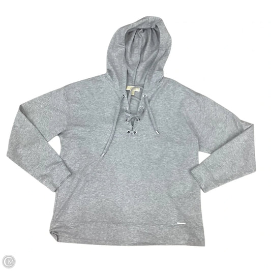 Athletic Sweatshirt Hoodie By Michael By Michael Kors In Grey, Size: L