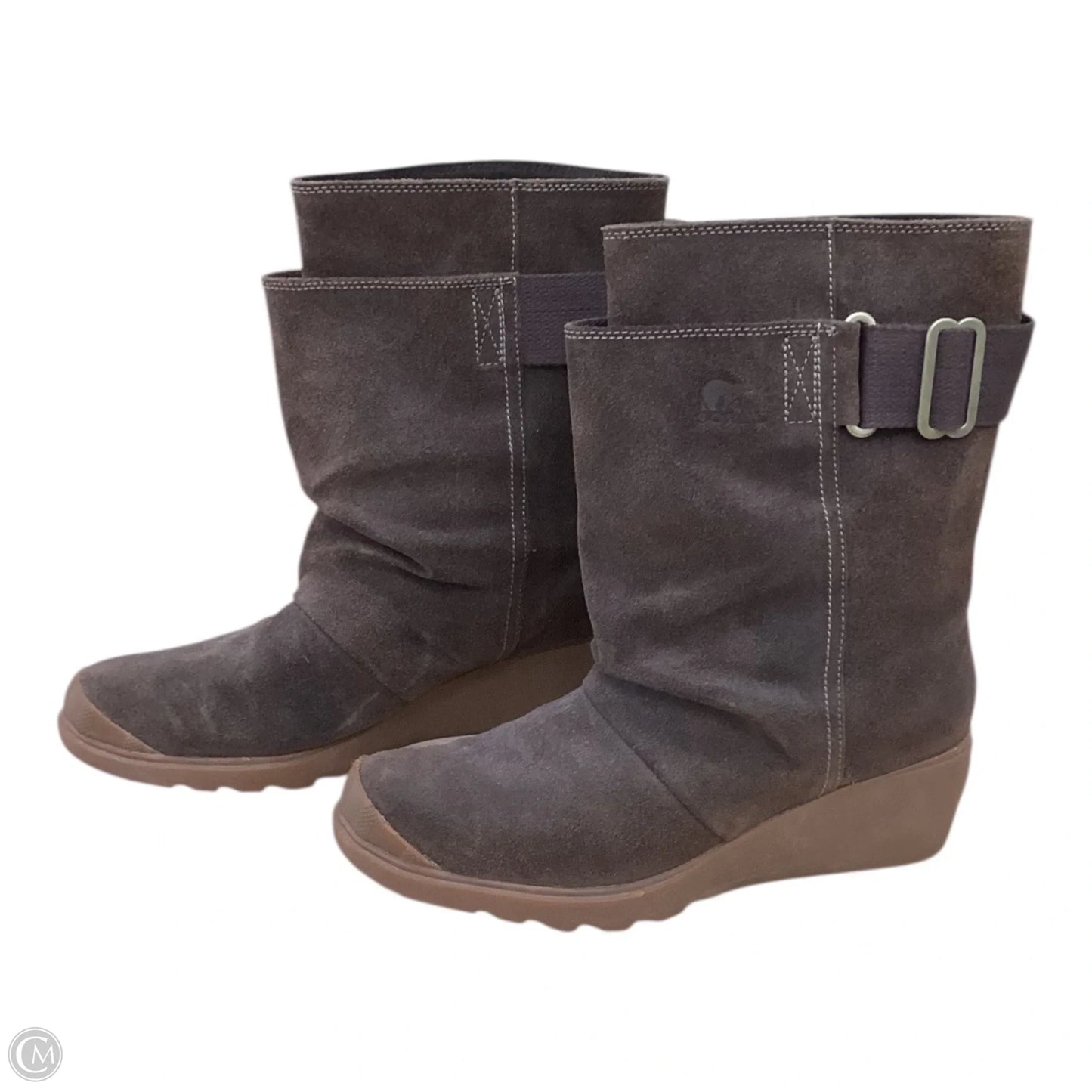 Boots Ankle Heels By Sorel In Brown, Size: 9.5