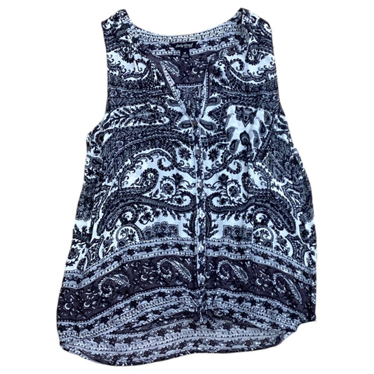 Top Sleeveless Designer By Lucky Brand In Black & White, Size: M