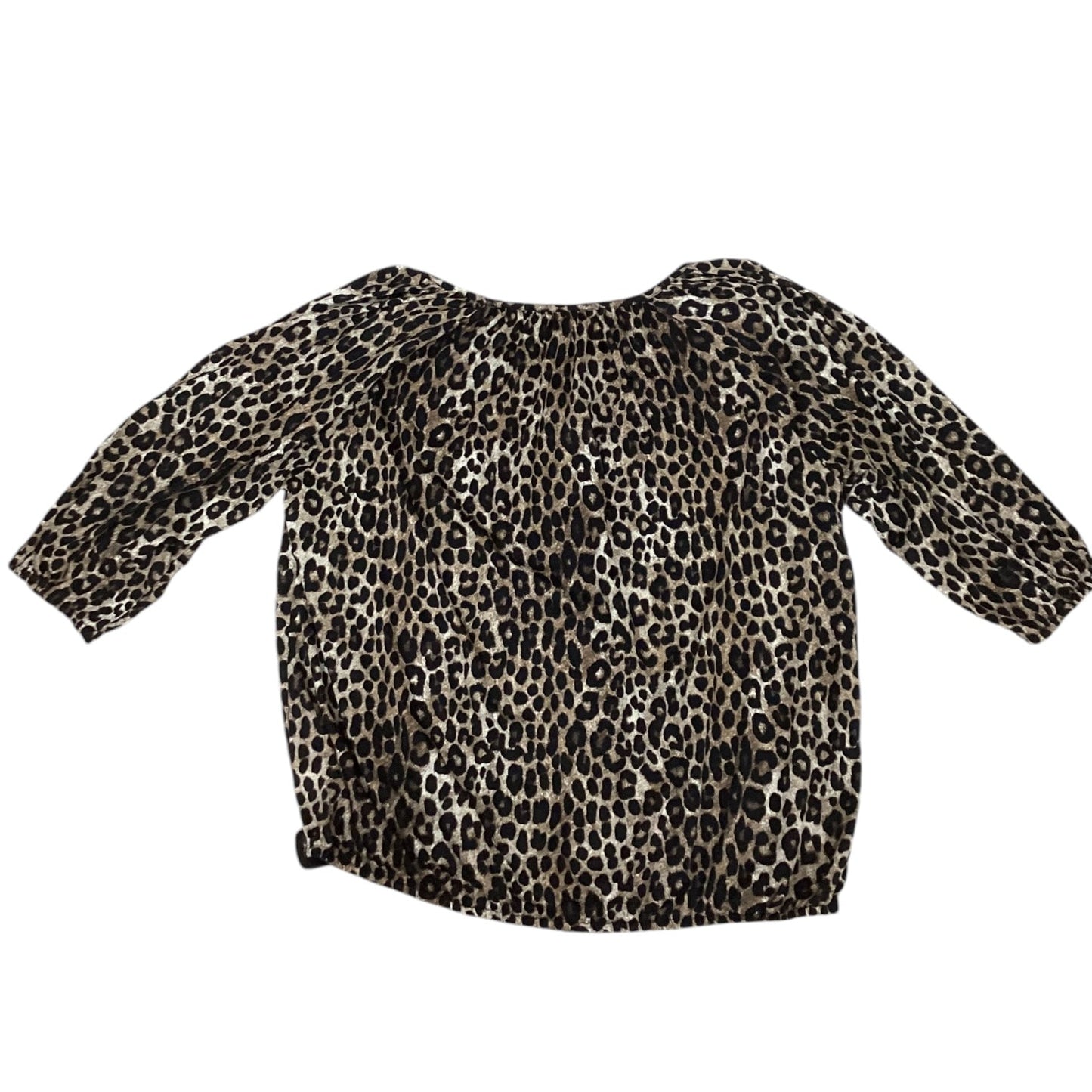 Top 3/4 Sleeve Designer By Michael Kors In Animal Print, Size: 2x