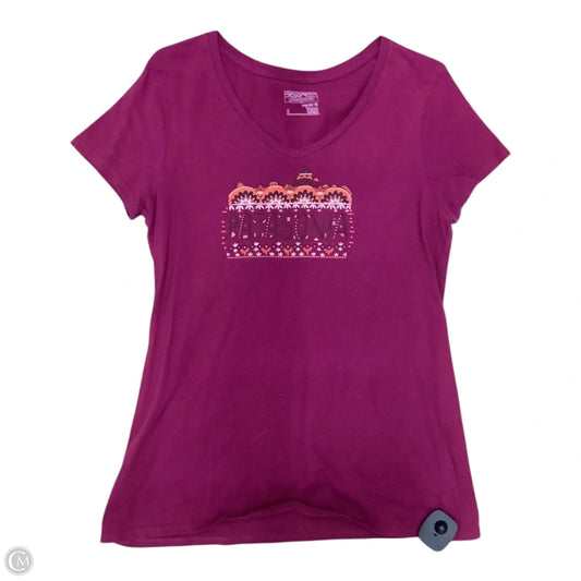 Top Short Sleeve By Patagonia In Purple, Size: S