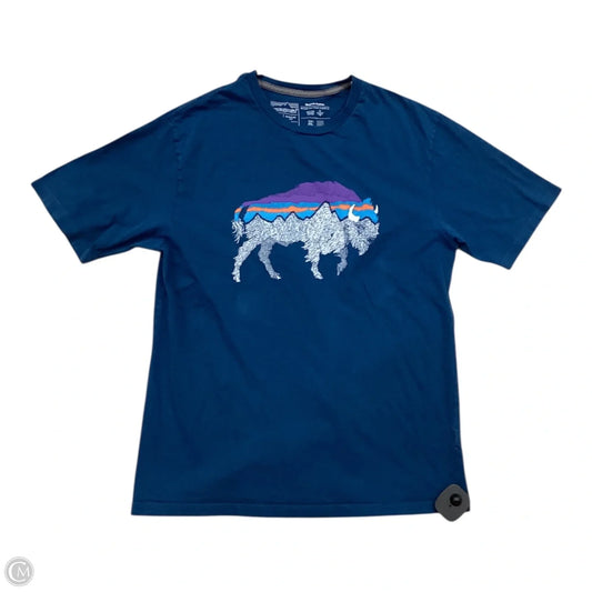Top Short Sleeve By Patagonia In Blue, Size: S