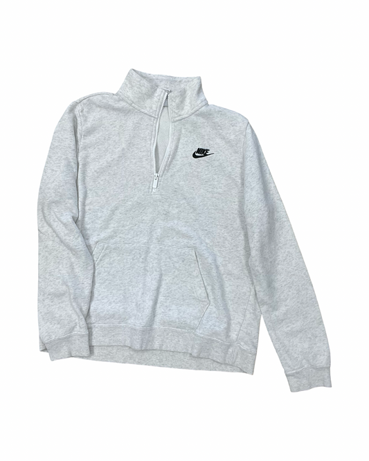 Sweatshirt Collar By Nike In Grey & White, Size:L