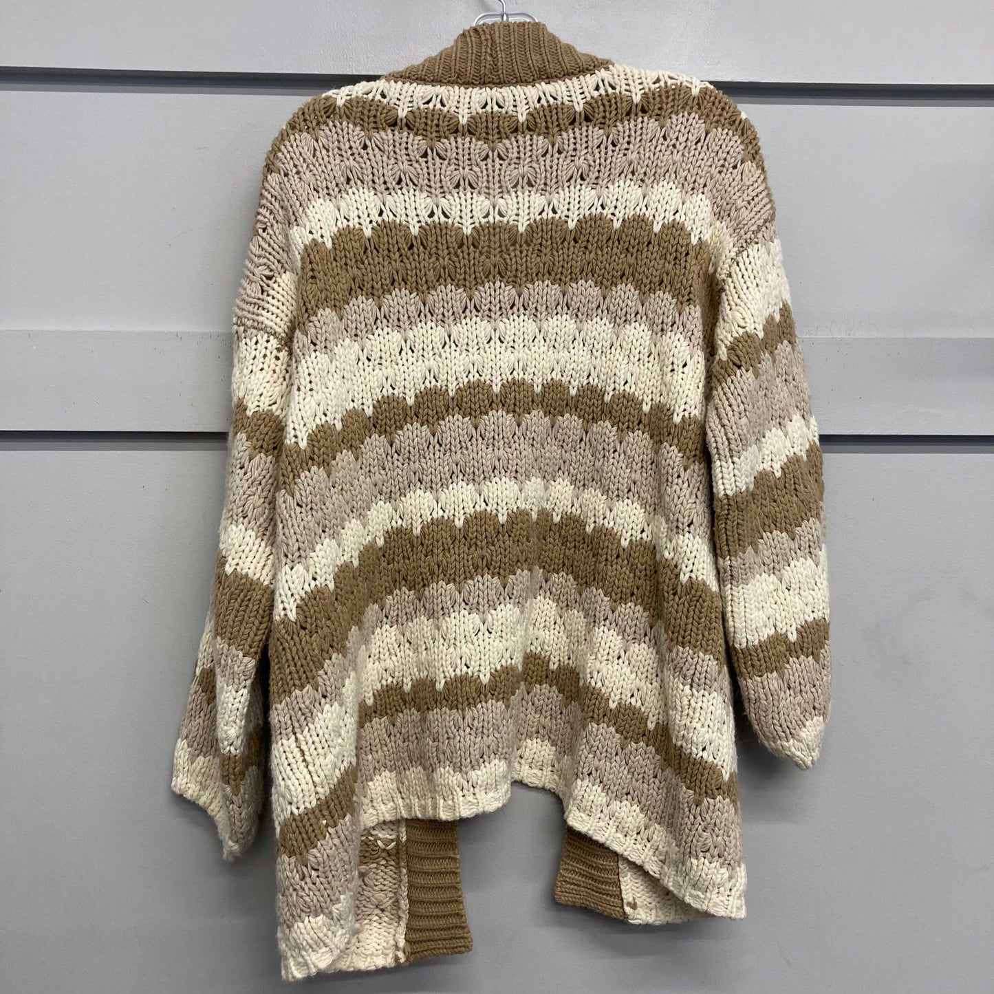 Sweater Cardigan By Altard State In Tan & White, Size:S