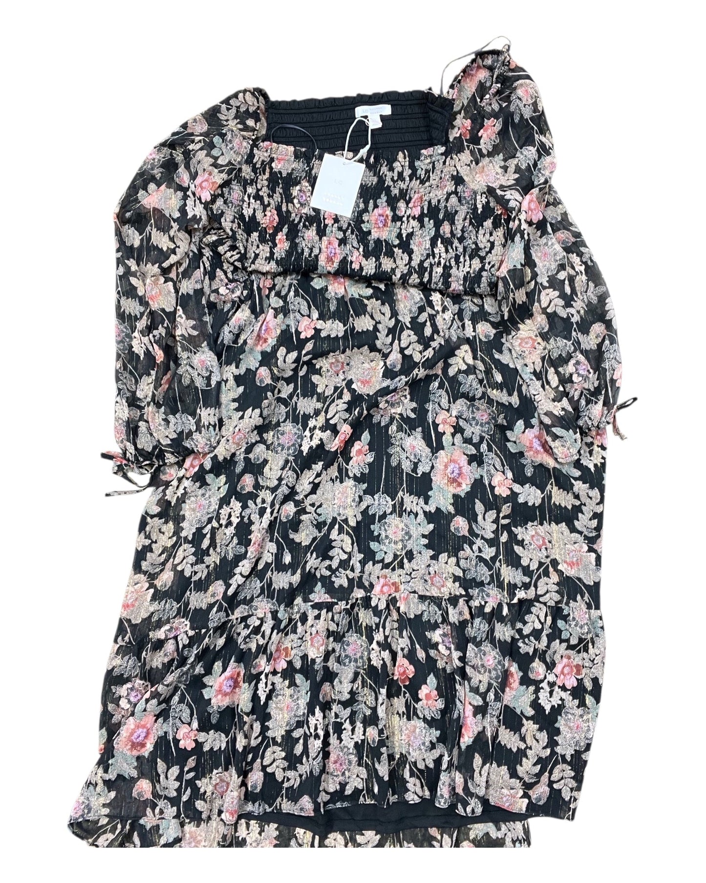 Dress Party Midi By Lc Lauren Conrad In Black & Orange, Size:Xl