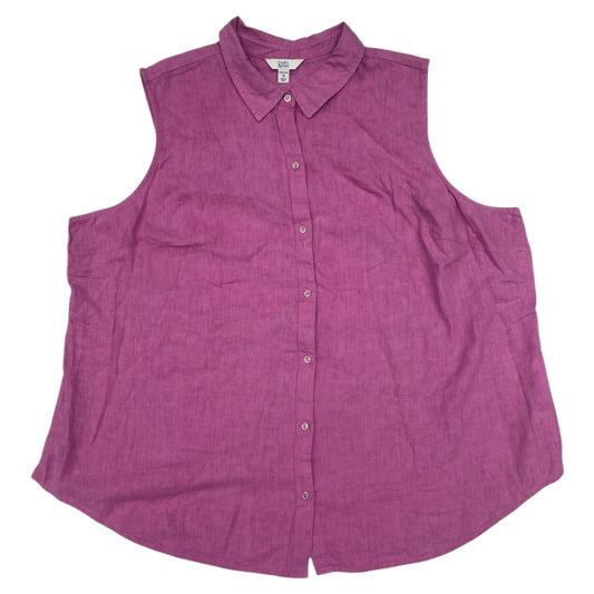 Top Sleeveless By Croft And Barrow In Pink, Size:3X