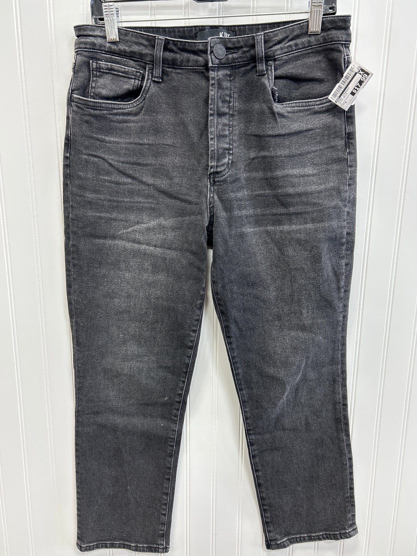 Jeans Straight By Kut In Black Denim, Size:6