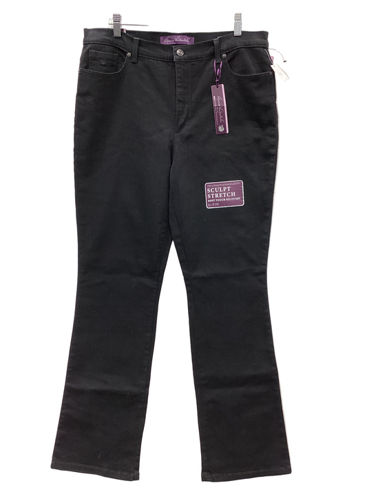 Jeans Boot Cut By Gloria Vanderbilt In Black Denim, Size:14