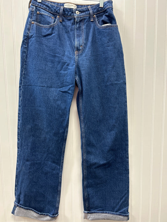 Jeans Wide Leg By Abercrombie And Fitch In Blue Denim, Size:8L