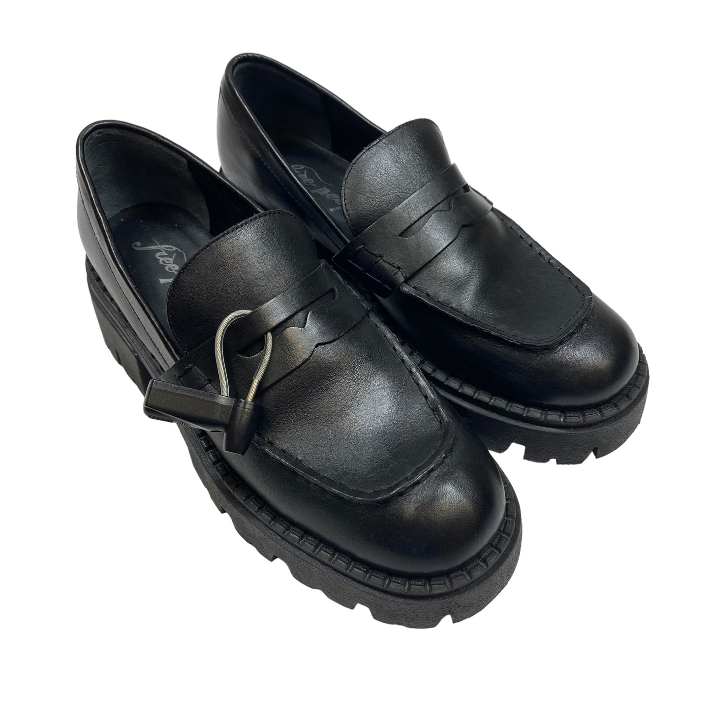 Black Shoes Heels Block Free People, Size 7.5