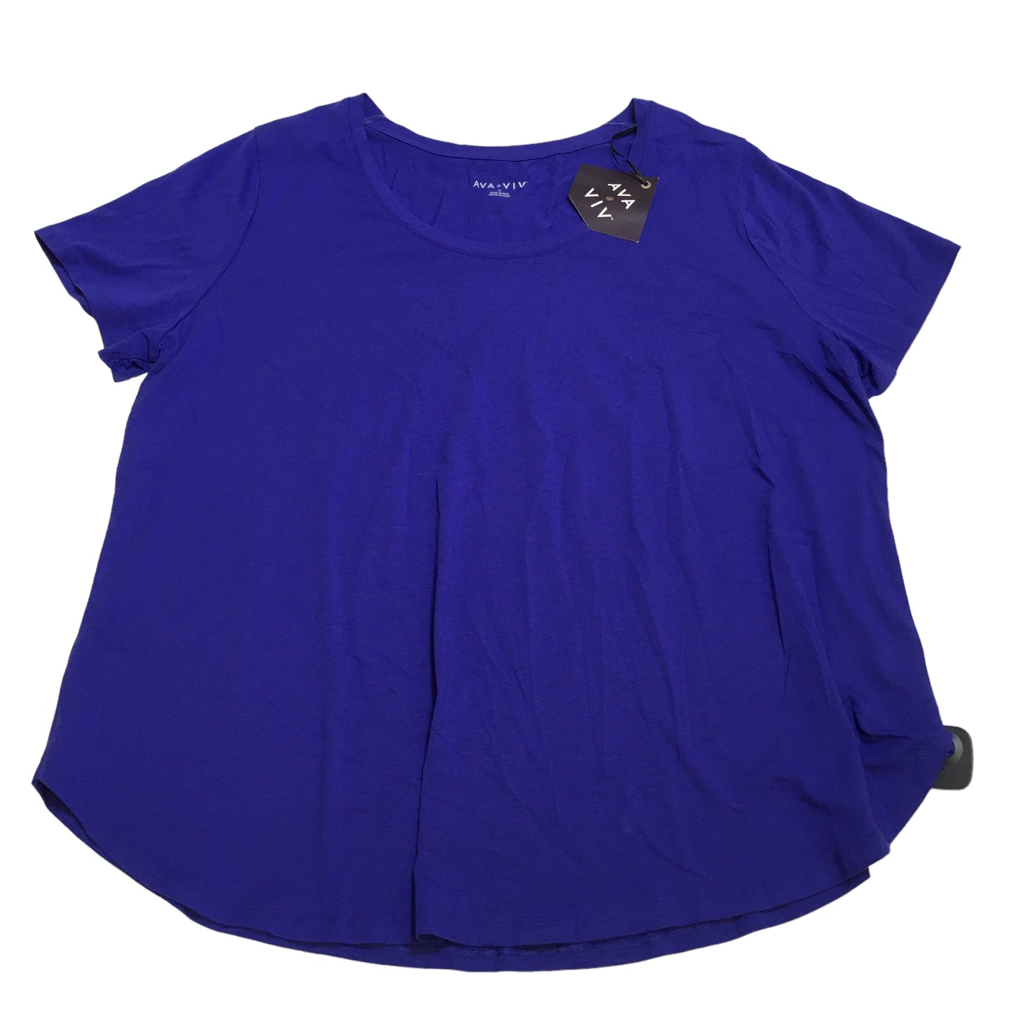 Purple Top Short Sleeve Basic Ava & Viv, Size 2x